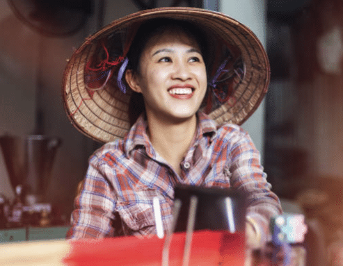 sugarcane juicer Vietnamese customer woman Michelle