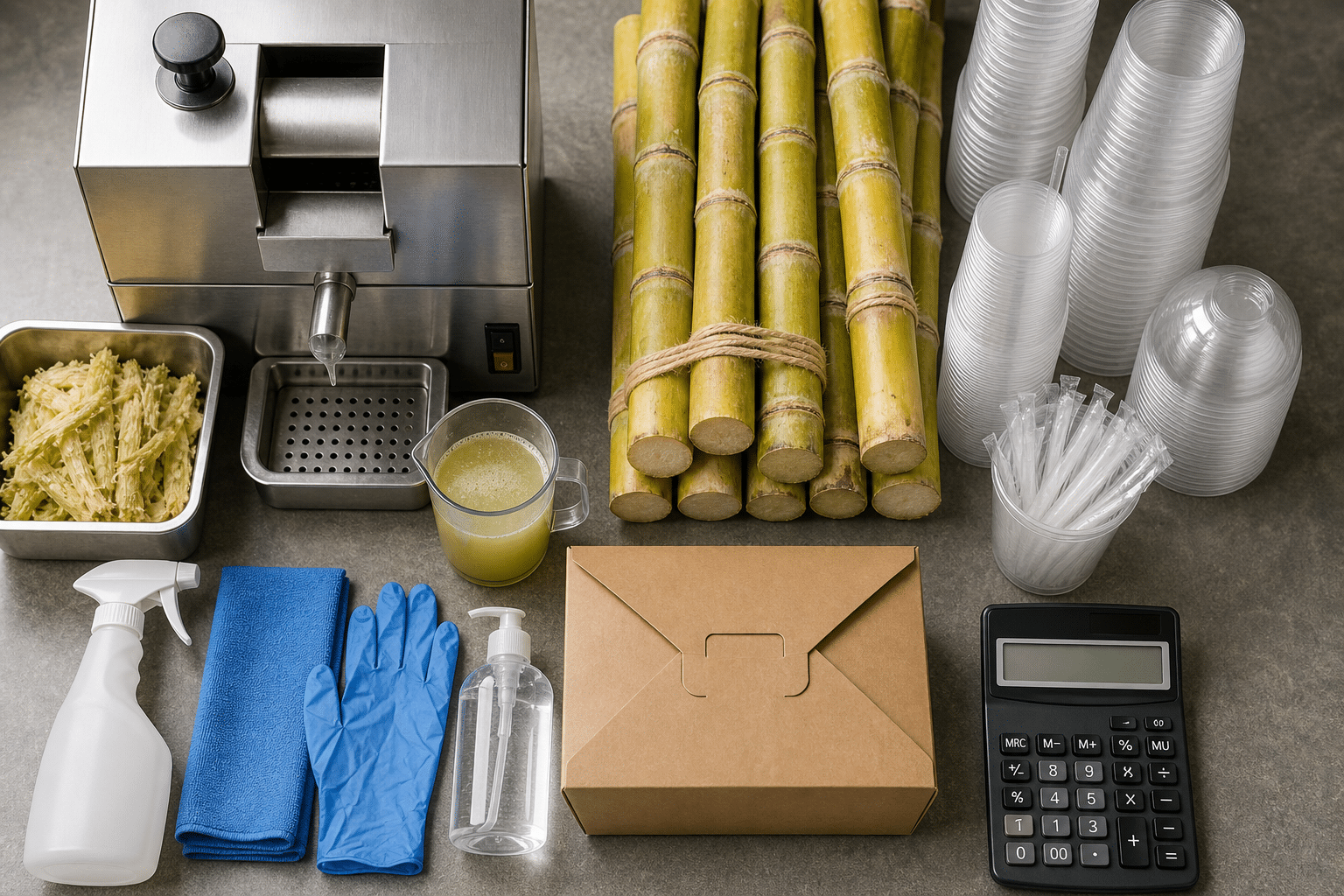 Key cost categories for a commercial sugarcane juice operation