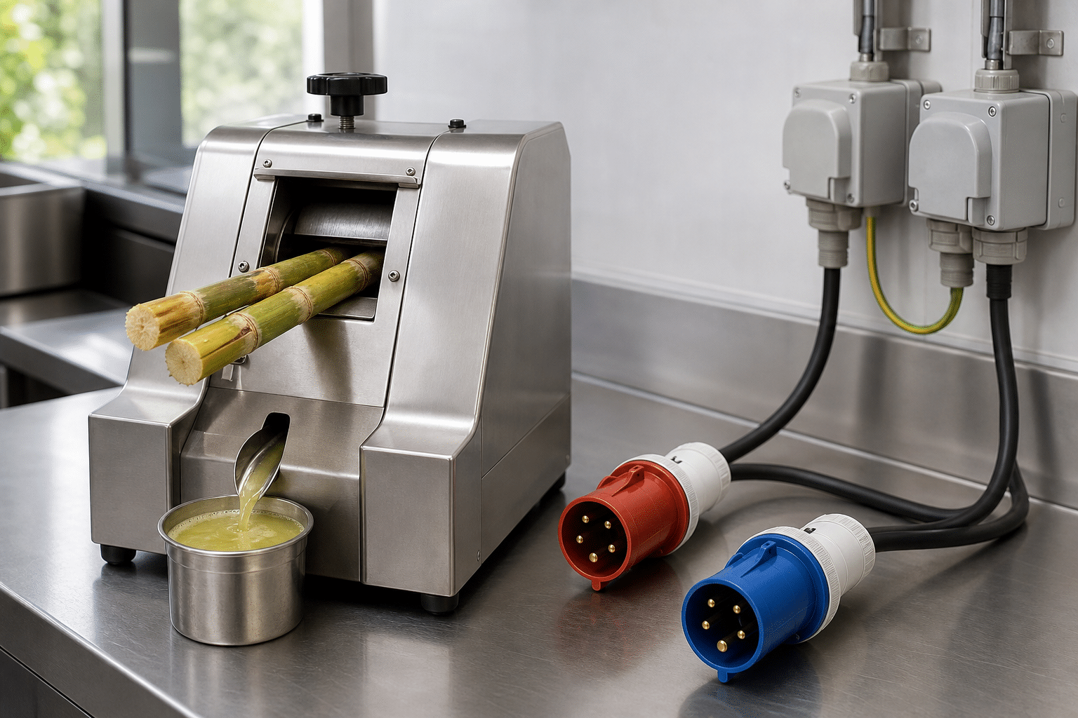 Commercial electrical connection options for sugarcane juicer installation