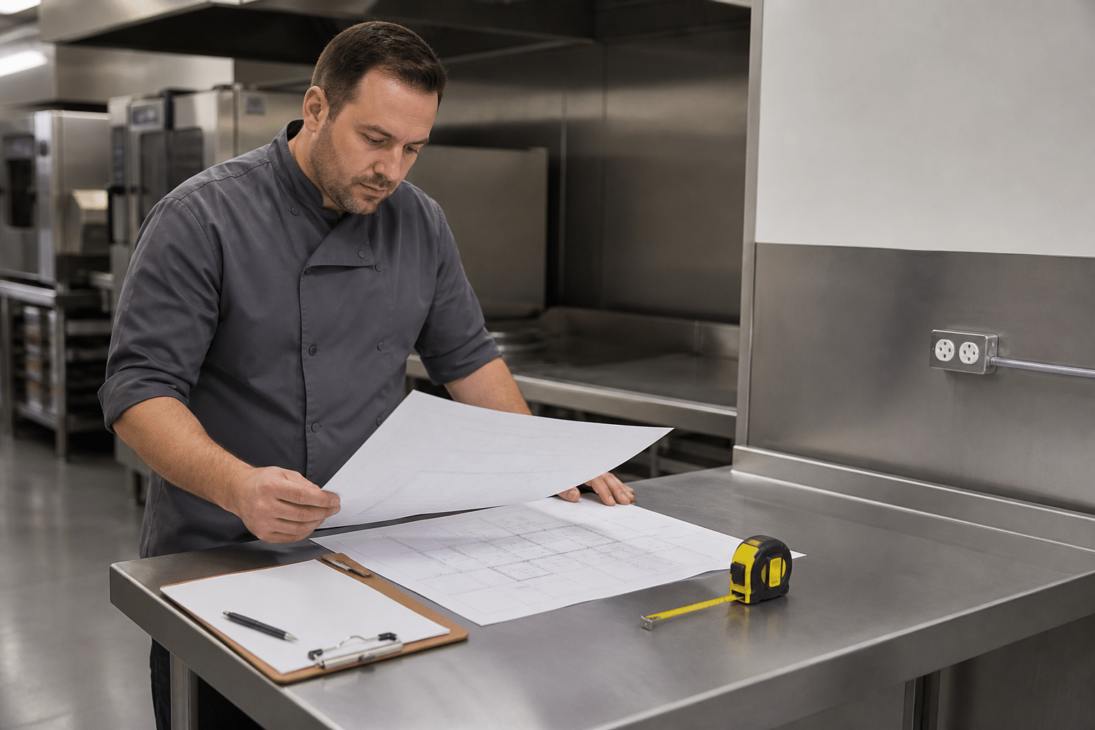 Commercial kitchen equipment planning for a bowl cutter installation