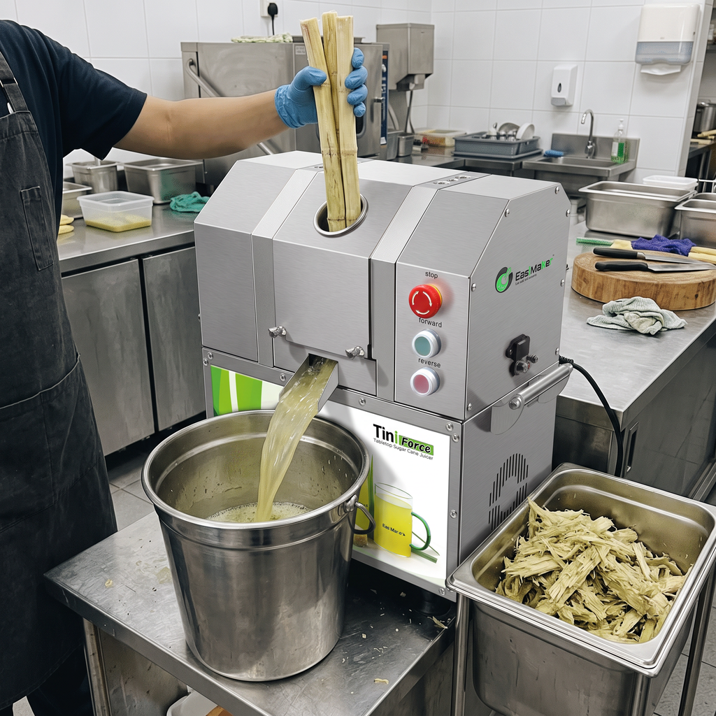 Commercial sugarcane juice machine extracting juice from prepared cane