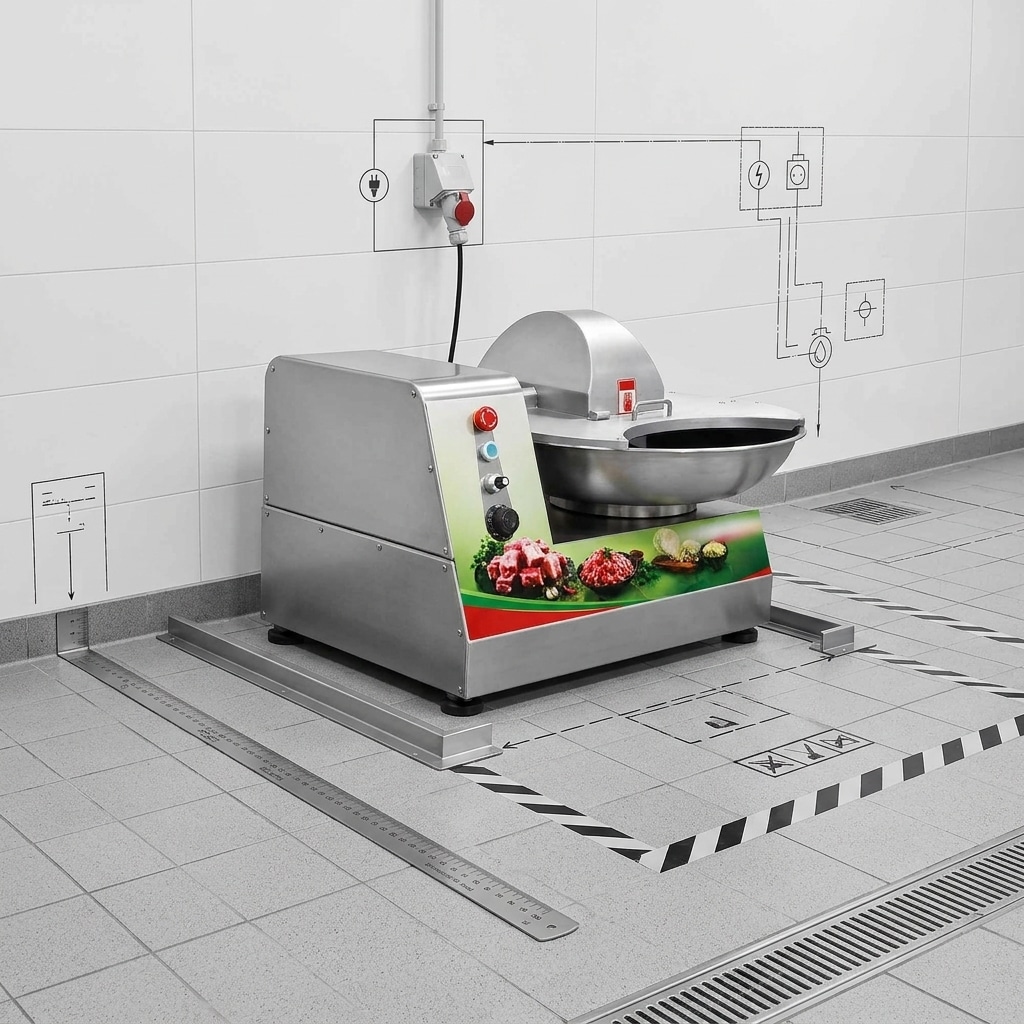 Commercial bowl cutter installation and workspace planning