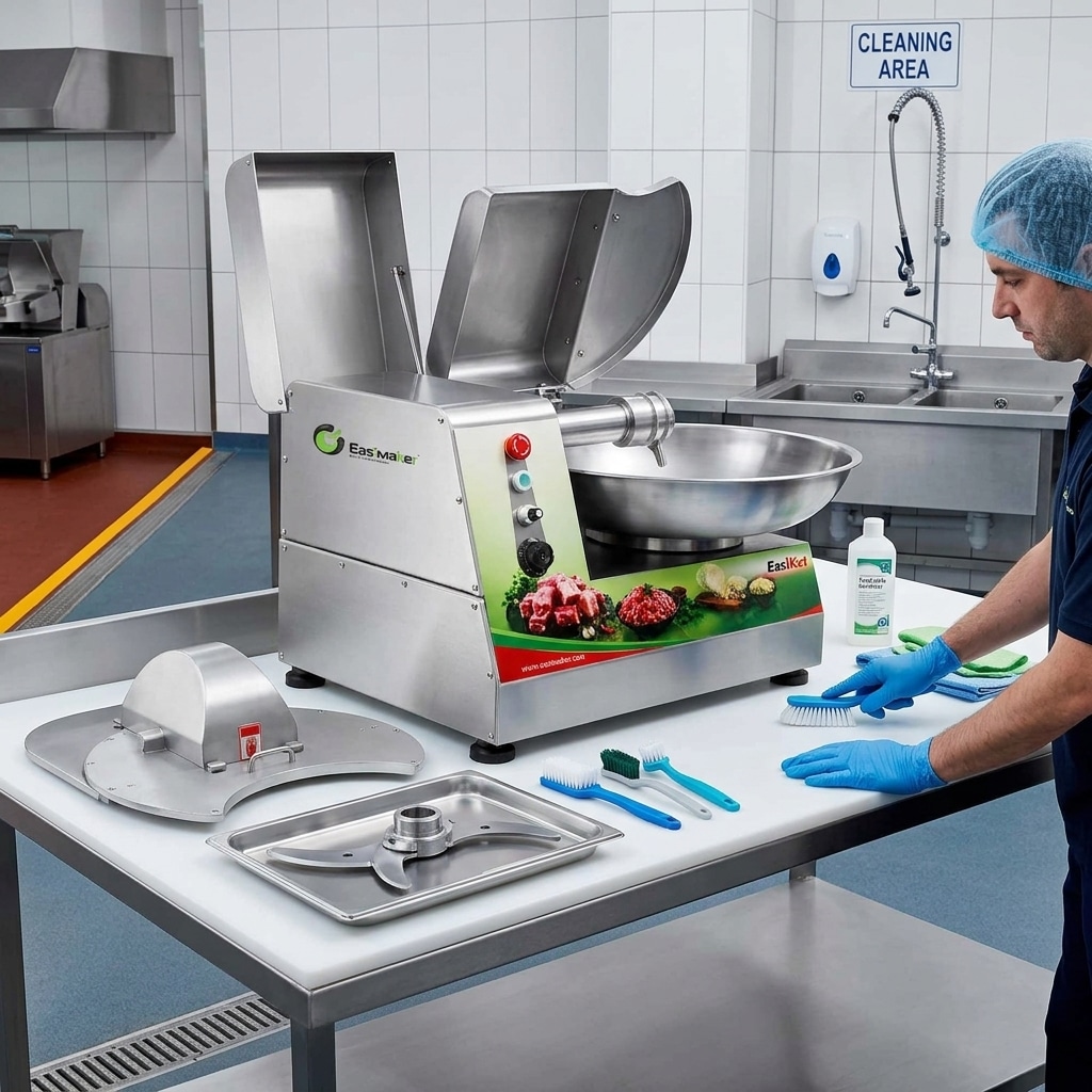 Cleaning and maintenance of a commercial bowl cutter