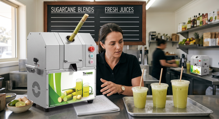 Different sugarcane juice cup sizes prepared for menu price planning