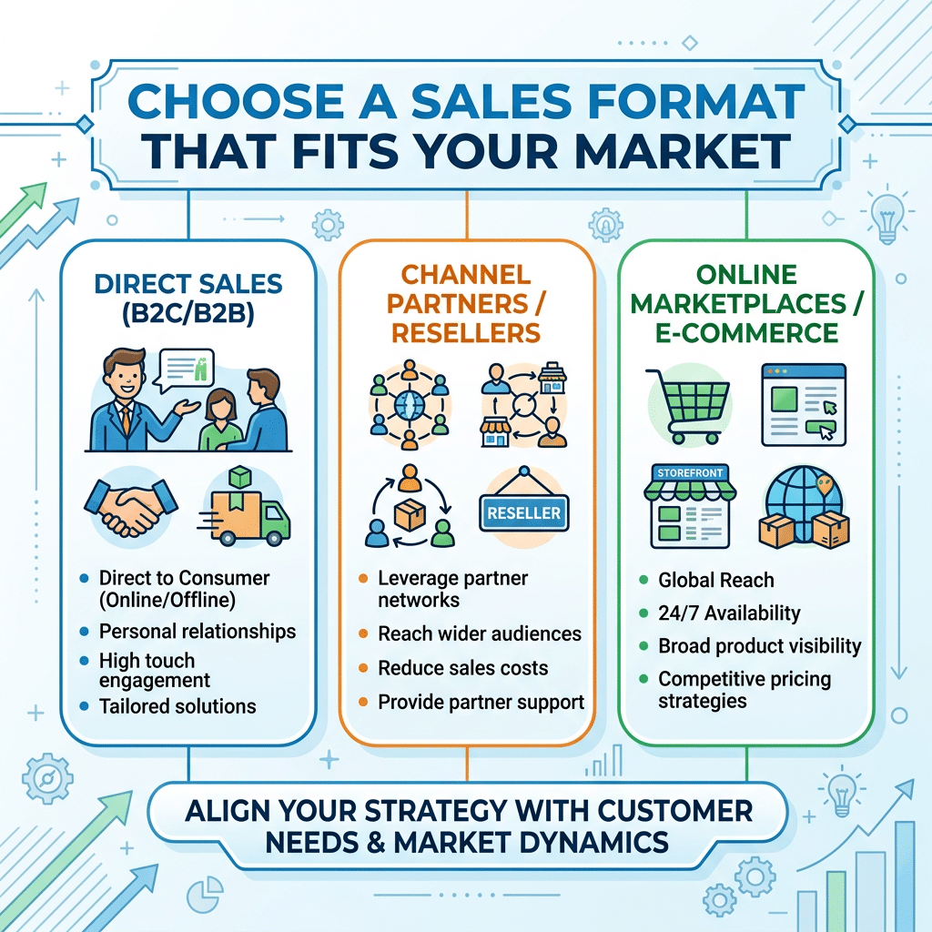 Choose a sales format that fits your market