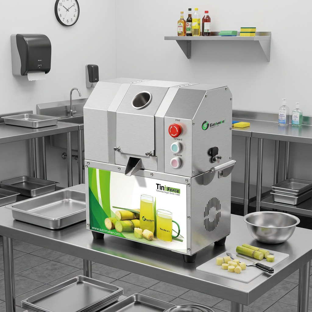 Clean sugarcane preparation area in a commercial foodservice setting