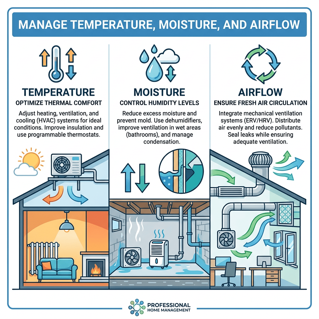 Manage Temperature, Moisture, and Airflow
