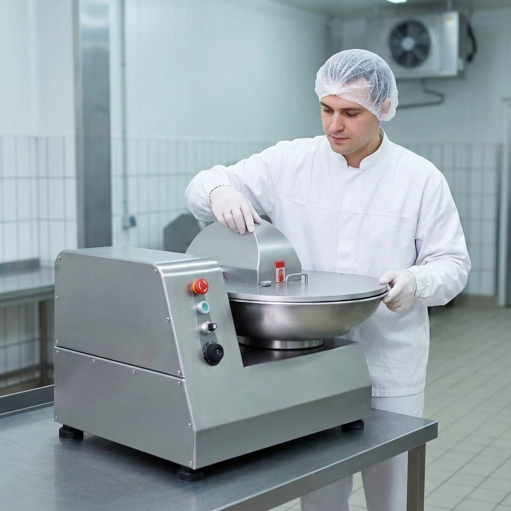 Pre-operation safety inspection of a commercial bowl cutter