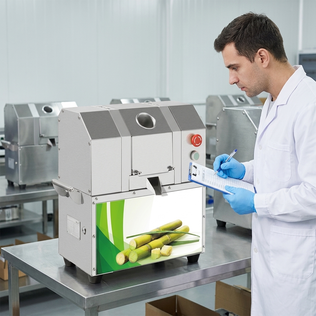 Quality-control inspection of a commercial sugarcane juicer