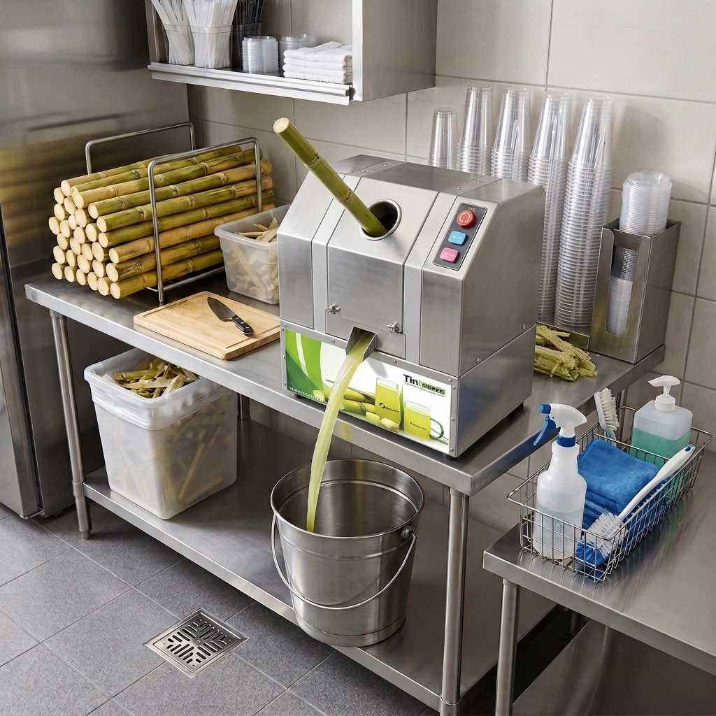 Operating supplies and commercial sugarcane juicer used in a cost calculation
