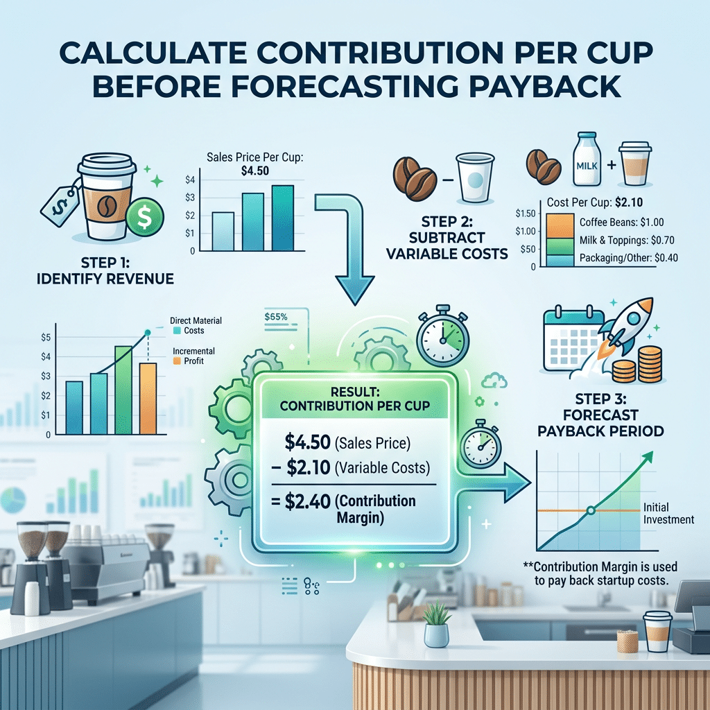 Calculate Contribution Per Cup Before Forecasting Payback