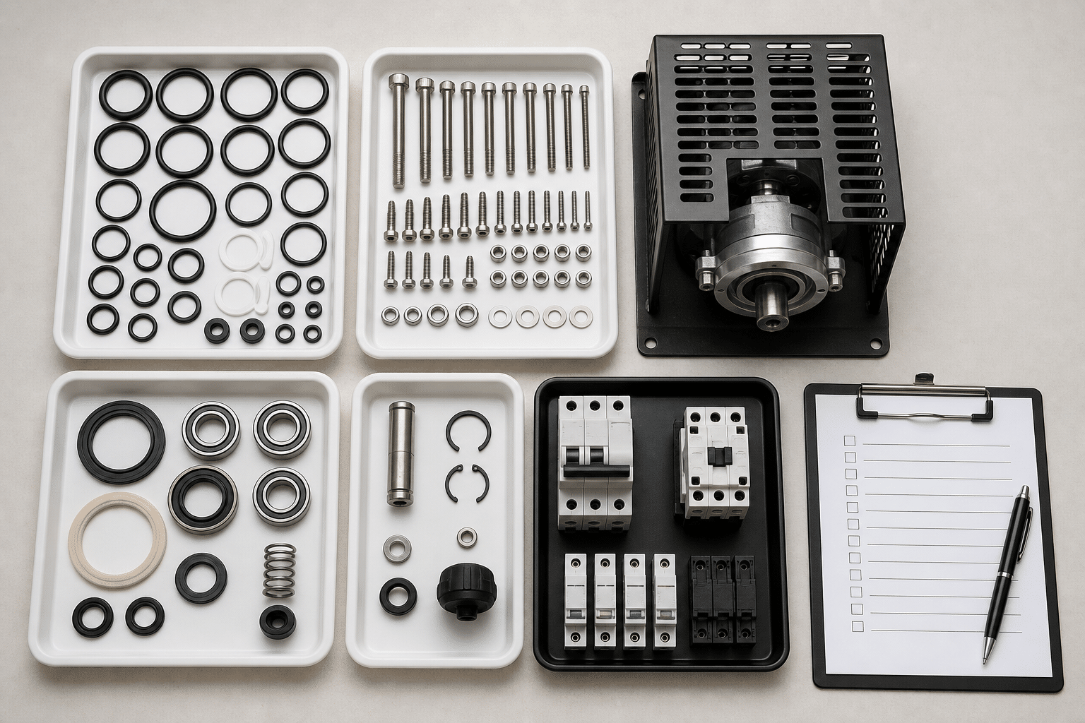 Organised commercial juicer spare components and service checklist