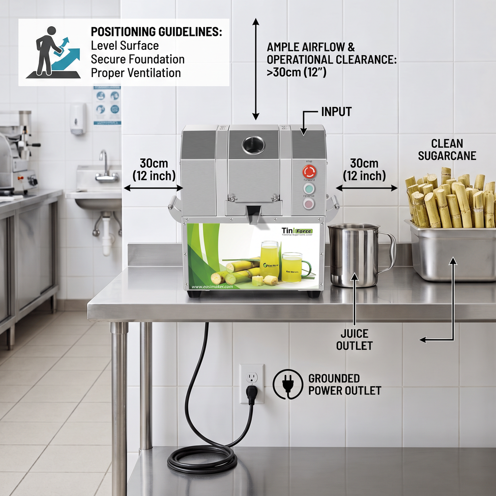 Position the Sugarcane Juicer Correctly