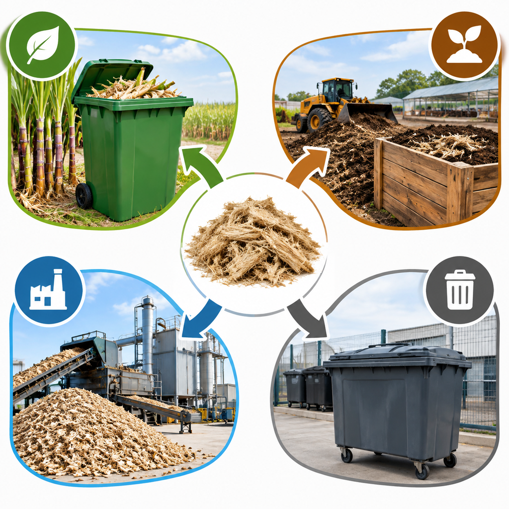 Planning options for sugarcane bagasse disposal and collection