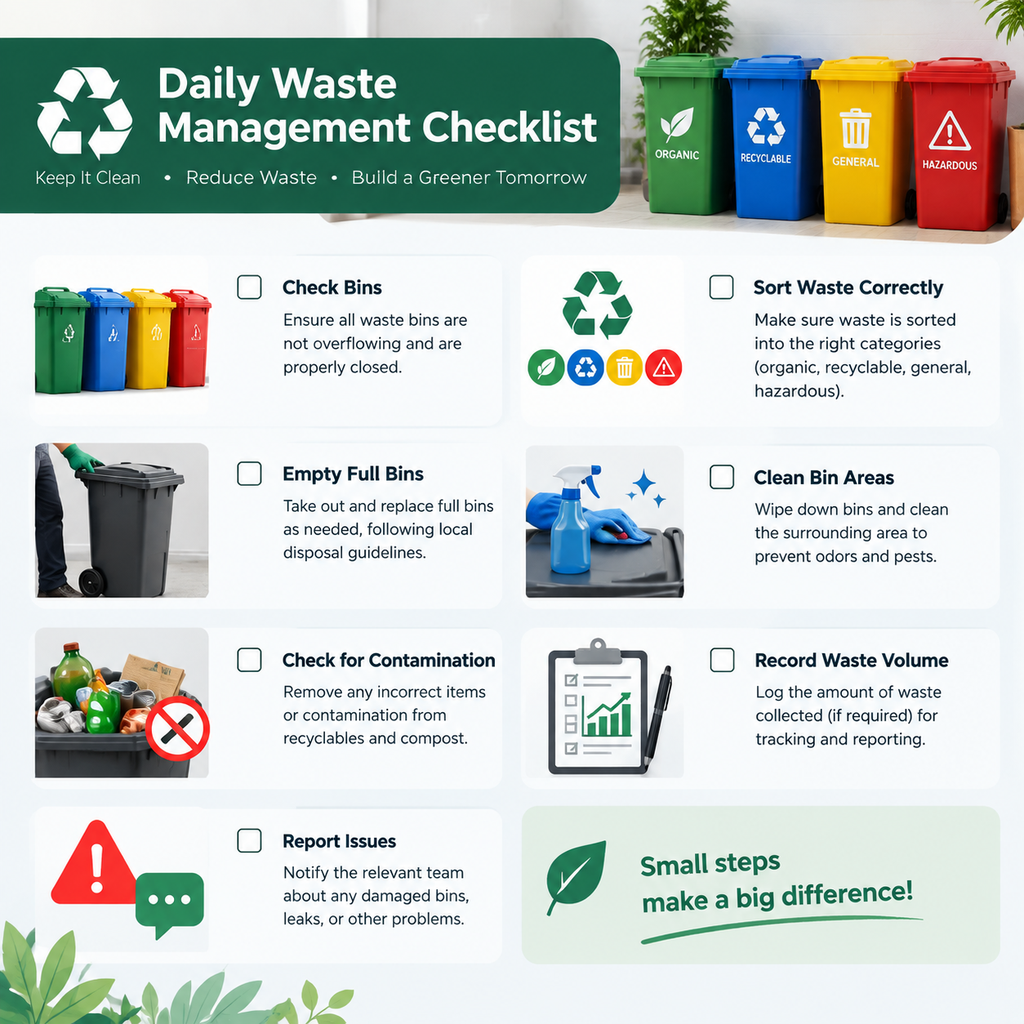 Daily waste management checklist