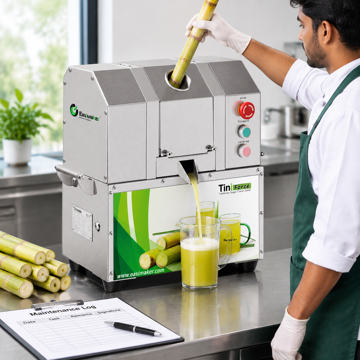 Controlled test of a commercial sugarcane juicer after an approved setting change