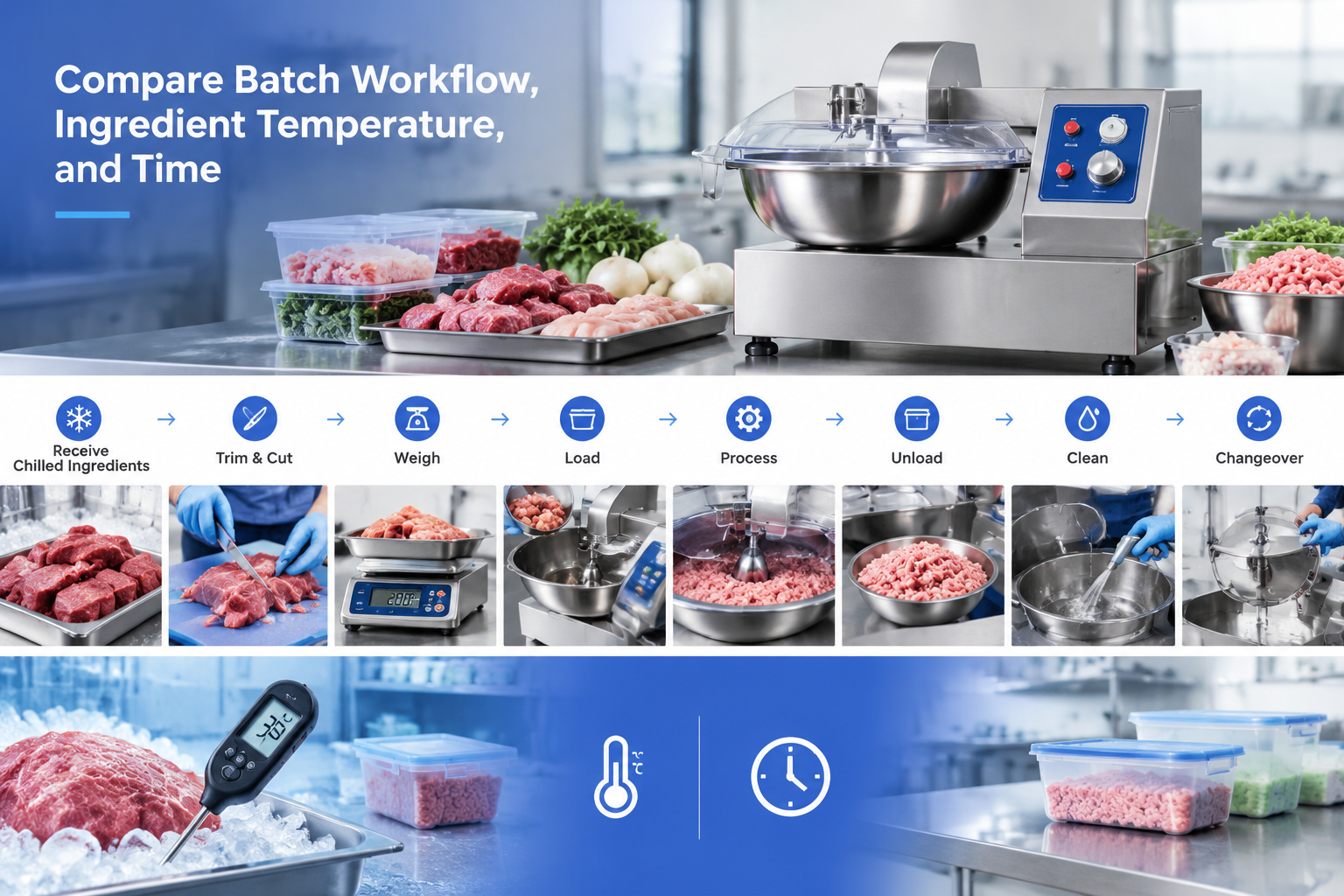 Compare Batch Workflow, Ingredient Temperature, and Time