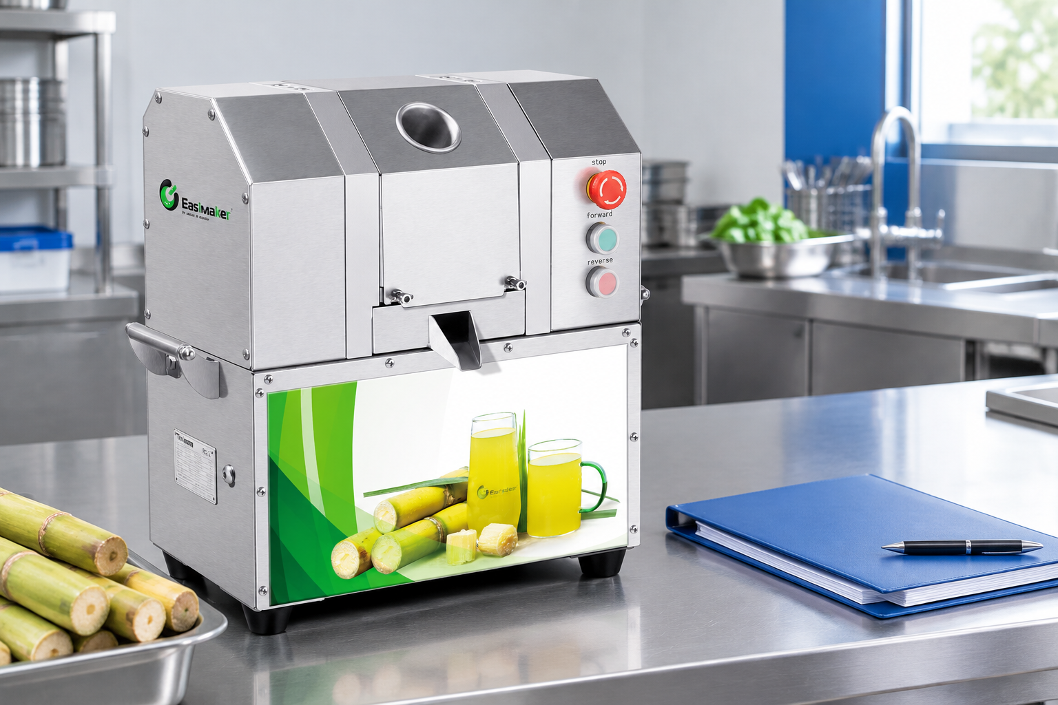 Commercial sugarcane juicer for U.S. buyer checks on sanitation and model-specific approval documents