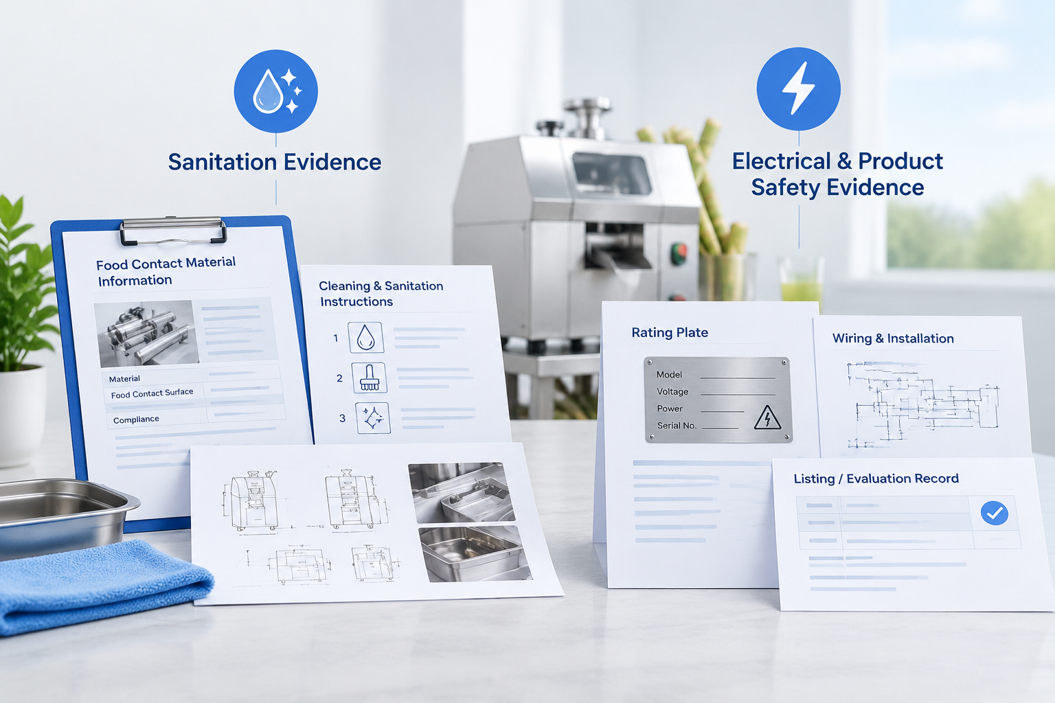 Separate sanitation and electrical evidence