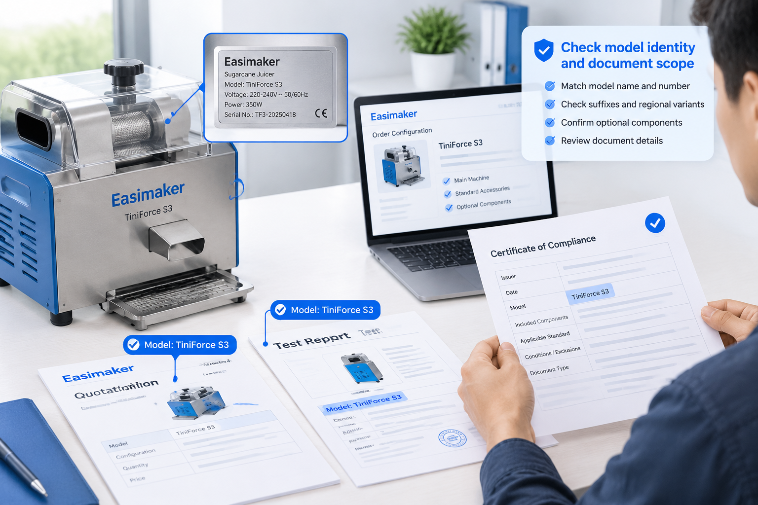 Check model identity and document scope